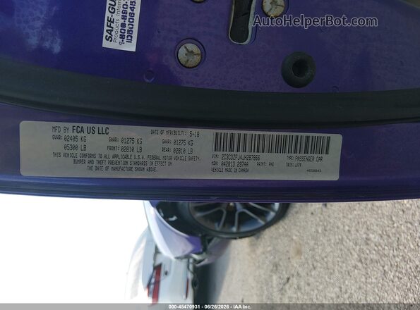 2C3CDZFJ4JH287866 2018 DODGE CHALLENGER Фиолетовый Вид подкапотного пространства