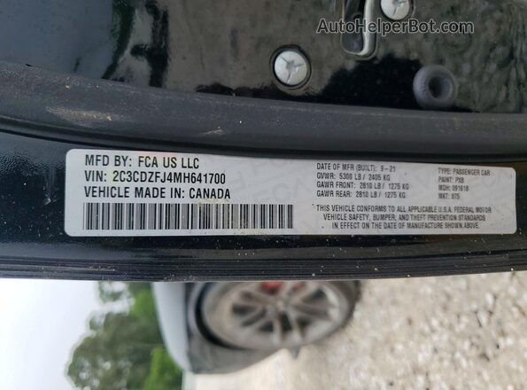 2C3CDZFJ4MH641700 2021 DODGE CHALLENGER Black Engine compartment view