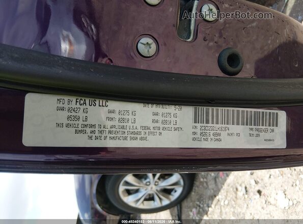 2C3CDZGG1LH161874 2020 DODGE CHALLENGER Фиолетовый Вид подкапотного пространства