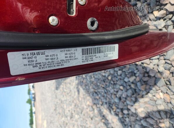 2C3CDZGG6KH612490 2019 DODGE CHALLENGER Maroon Engine compartment view