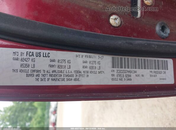 2C3CDZGG7HH641344 2017 DODGE CHALLENGER Красный Вид подкапотного пространства