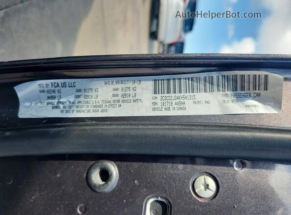 2C3CDZJG4KH541315 2019 DODGE CHALLENGER Gray 