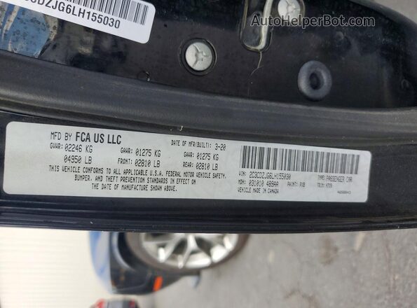 2C3CDZJG6LH155030 2020 DODGE CHALLENGER Черный 