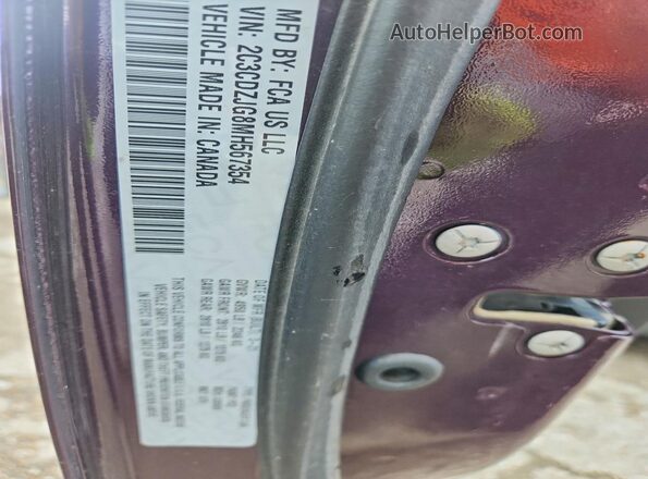 2C3CDZJG8MH567354 2021 DODGE CHALLENGER Purple Շարժիչի բաժամունքի տեսք