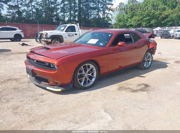 2C3CDZJG9MH660349 2021 DODGE CHALLENGER Orange Vista tres cuartos delantera izquierda