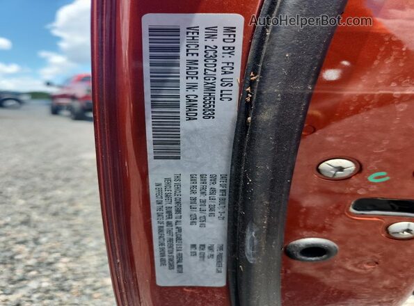 2C3CDZJGXMH555836 2021 DODGE CHALLENGER Orange Engine compartment view
