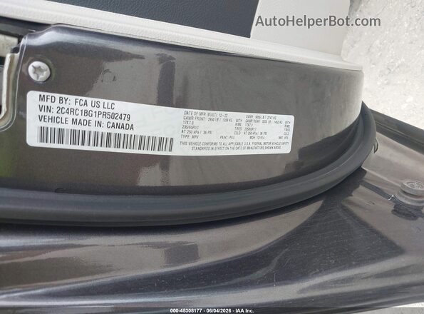 2C4RC1BG1PR502479 2023 CHRYSLER PACIFICA Gray ძრავის განყოფილების ხედი
