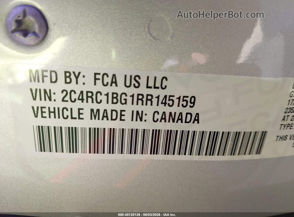 2C4RC1BG1RR145159 2024 CHRYSLER PACIFICA Silver 