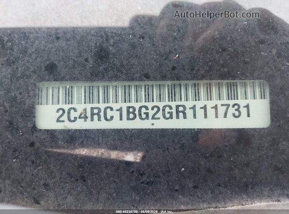 2C4RC1BG2GR111731 2016 CHRYSLER TOWN & COUNTRY White Vista del compartimento del motor