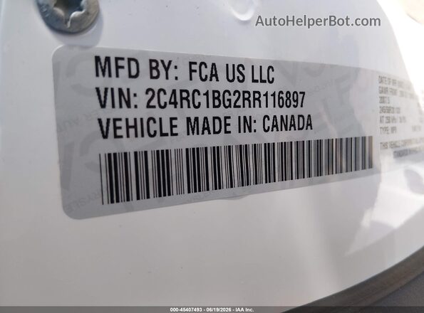 2C4RC1BG2RR116897 2024 CHRYSLER PACIFICA Белый Вид подкапотного пространства
