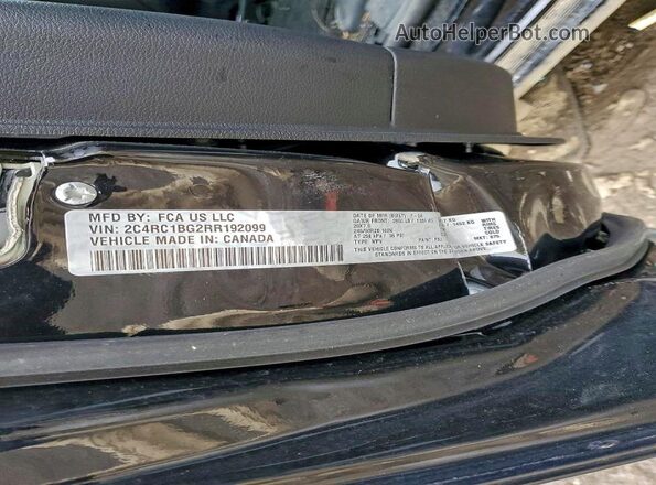2C4RC1BG2RR192099 2024 CHRYSLER PACIFICA Black VIN კოდის სტიკერის ხედი