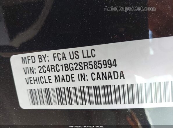 2C4RC1BG2SR585994 2025 CHRYSLER PACIFICA Black Вид підкапотного простору