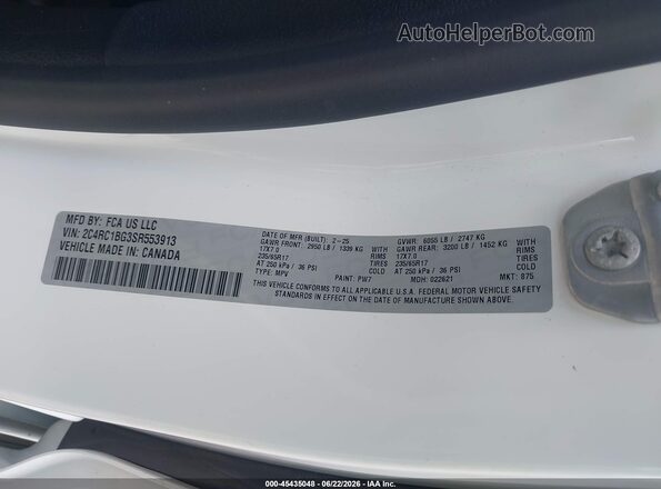 2C4RC1BG3SR553913 2025 CHRYSLER PACIFICA White Շարժիչի բաժամունքի տեսք