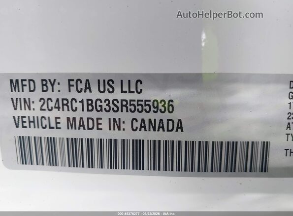 2C4RC1BG3SR555936 2025 CHRYSLER PACIFICA White Engine compartment view