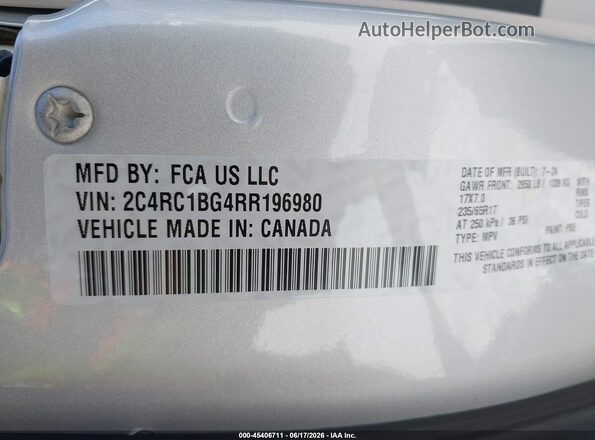 2C4RC1BG4RR196980 2024 CHRYSLER PACIFICA Silver 