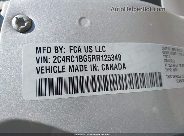 2C4RC1BG5RR125349 2024 CHRYSLER PACIFICA Silver Շարժիչի բաժամունքի տեսք