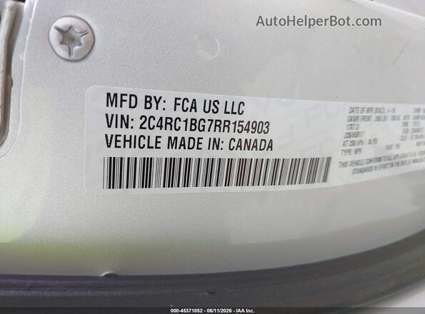 2C4RC1BG7RR154903 2024 CHRYSLER PACIFICA Серебряный Вид подкапотного пространства