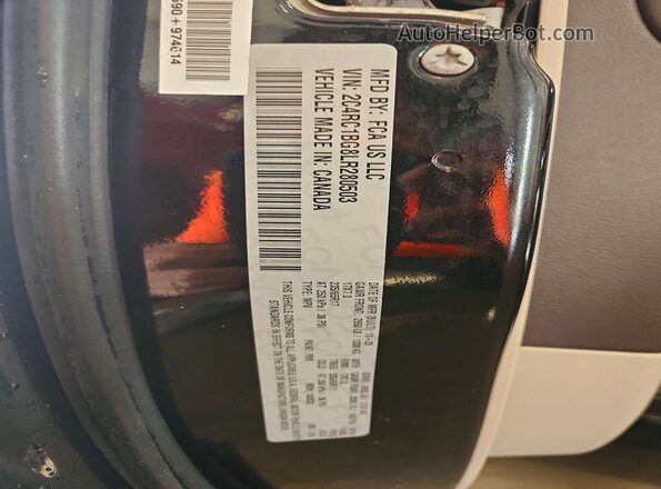 2C4RC1BG8LR280503 2020 CHRYSLER PACIFICA Black VIN կոդի պիտակի տեսք