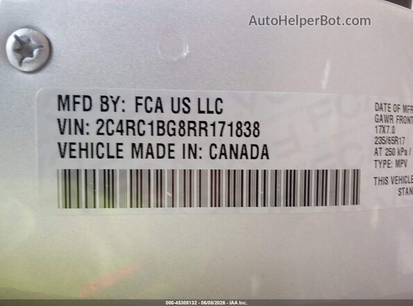 2C4RC1BG8RR171838 2024 CHRYSLER PACIFICA Silver Engine compartment view