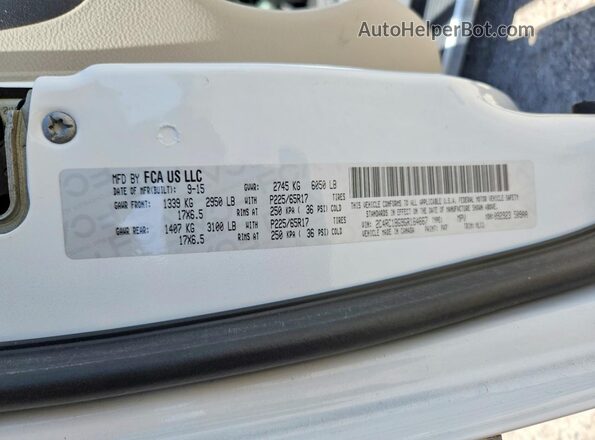 2C4RC1BG9GR164667 2016 CHRYSLER TOWN White VIN კოდის სტიკერის ხედი
