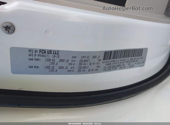 2C4RC1BG9LR128200 2020 CHRYSLER PACIFICA Белый Вид подкапотного пространства
