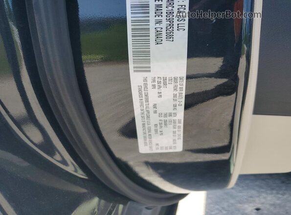 2C4RC1BG9PR526867 2023 CHRYSLER PACIFICA Black Vista de la etiqueta del VIN
