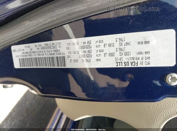 2C4RC1BGXGR185849 2016 CHRYSLER TOWN & COUNTRY Blue Vista del compartimento del motor