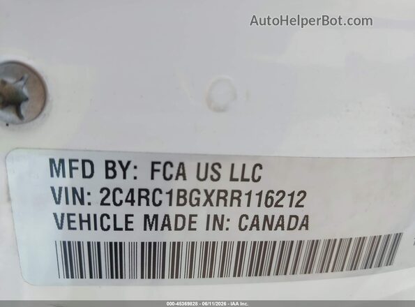 2C4RC1BGXRR116212 2024 CHRYSLER PACIFICA White 