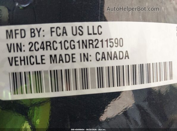 2C4RC1CG1NR211590 2022 CHRYSLER VOYAGER Black Widok komory silnika