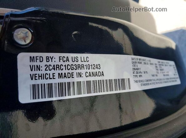 2C4RC1CG3RR101243 2024 CHRYSLER VOYAGER Черный Вид наклейки с VIN-кодом