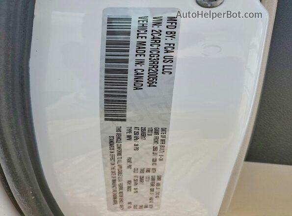 2C4RC1CG3RR200564 2024 CHRYSLER VOYAGER White VIN կոդի պիտակի տեսք