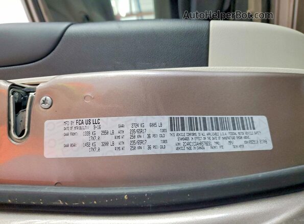 2C4RC1CG4HR578231 2017 CHRYSLER PACIFICA Silver Widok naklejki z numerem VIN