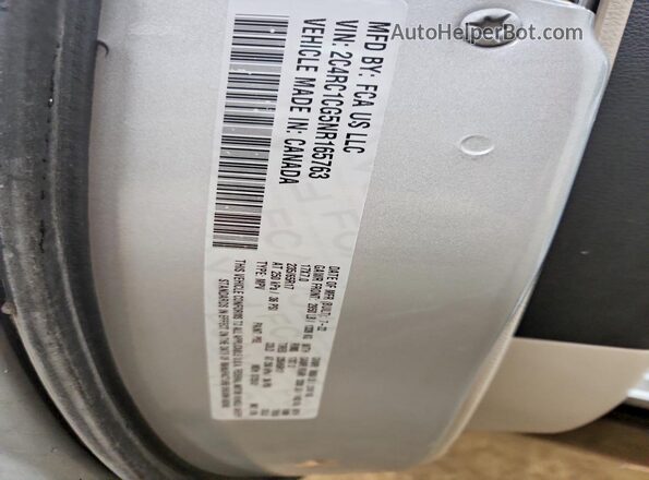 2C4RC1CG5NR165763 2022 CHRYSLER VOYAGER Silver Вид наклейки з VIN-кодом