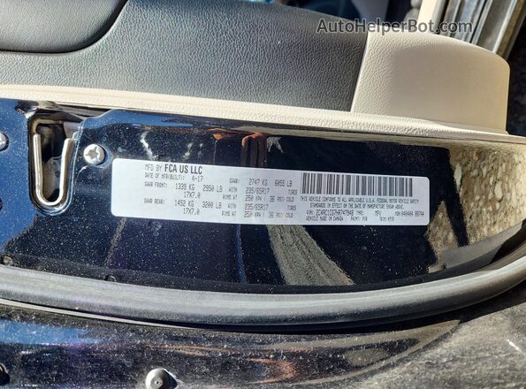 2C4RC1CG7HR747948 2017 CHRYSLER PACIFICA Charcoal Vista de la etiqueta del VIN