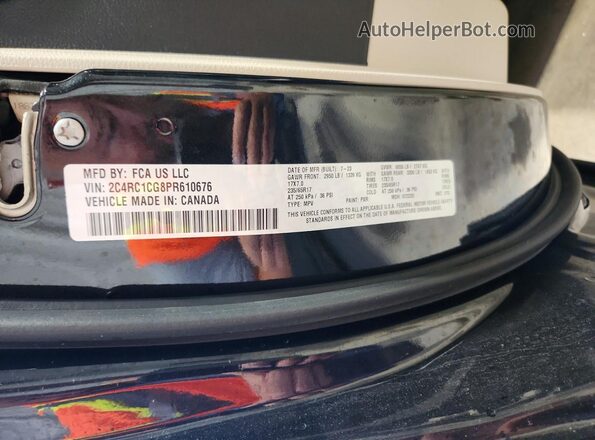 2C4RC1CG8PR610676 2023 CHRYSLER VOYAGER Black Vista de la etiqueta del VIN