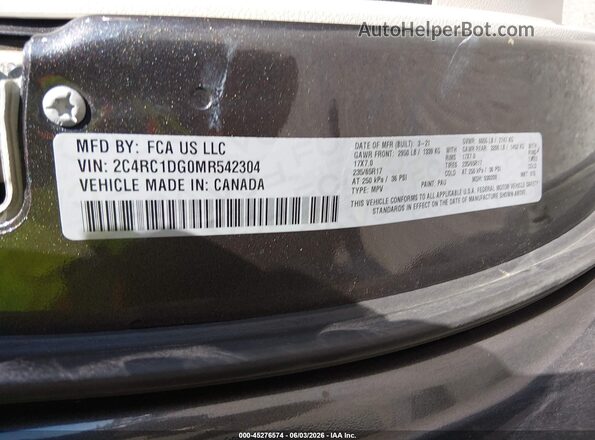 2C4RC1DG0MR542304 2021 CHRYSLER VOYAGER Brown Engine compartment view