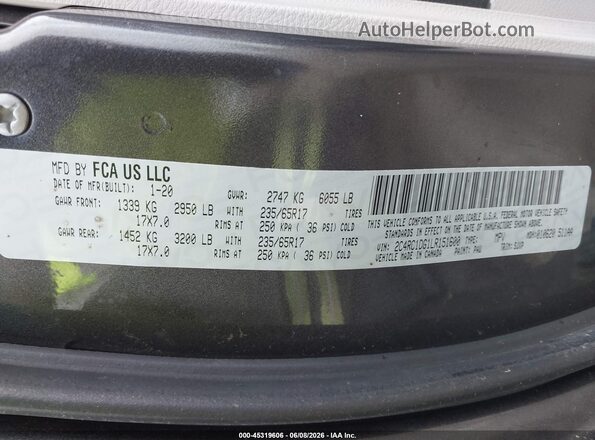 2C4RC1DG1LR151600 2020 CHRYSLER VOYAGER Gray Vista del compartimento del motor