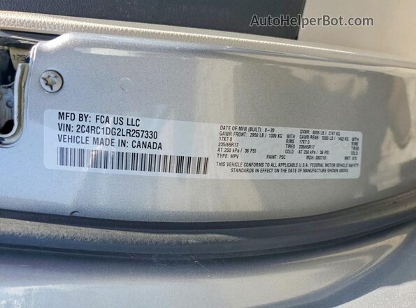 2C4RC1DG2LR257330 2020 CHRYSLER VOYAGER Silver 