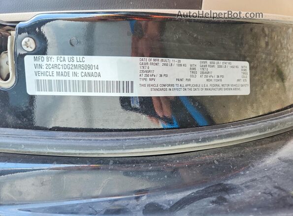 2C4RC1DG2MR509014 2021 CHRYSLER VOYAGER Black VIN կոդի պիտակի տեսք