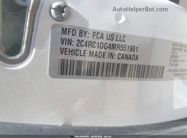 2C4RC1DG4MR551961 2021 CHRYSLER VOYAGER Белый Вид подкапотного пространства