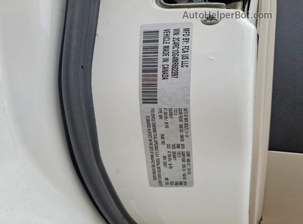 2C4RC1DG4MR602097 2021 CHRYSLER VOYAGER Белый Вид наклейки с VIN-кодом