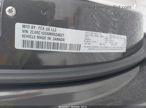 2C4RC1DG6MR534627 2021 CHRYSLER VOYAGER Gray Vista del compartimento del motor