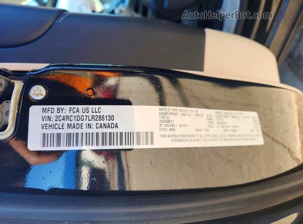 2C4RC1DG7LR286130 2020 CHRYSLER VOYAGER Black Vista interior de 360 grados