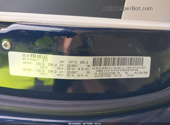 2C4RC1EG2JR175299 2018 CHRYSLER PACIFICA Blue Вид підкапотного простору