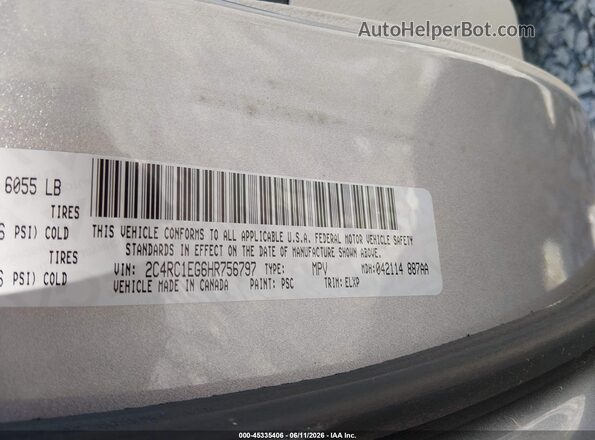 2C4RC1EG6HR756797 2017 CHRYSLER PACIFICA Silver Widok komory silnika