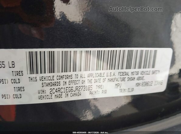 2C4RC1EG6JR273185 2018 CHRYSLER PACIFICA Black Շարժիչի բաժամունքի տեսք