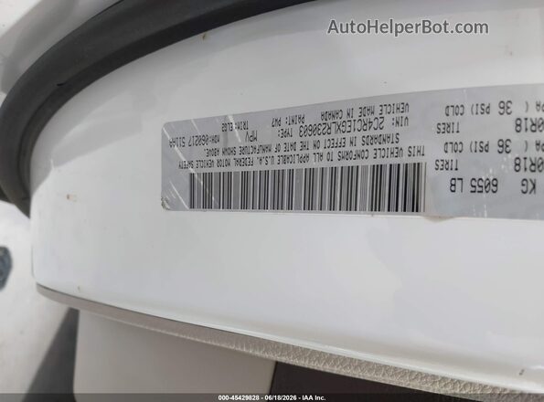 2C4RC1EGXLR230603 2020 CHRYSLER PACIFICA Белый Вид подкапотного пространства