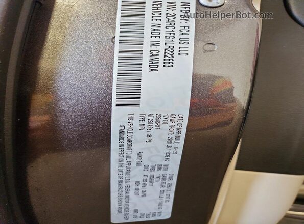 2C4RC1FG1LR222663 2020 CHRYSLER PACIFICA Gray 360 interior view