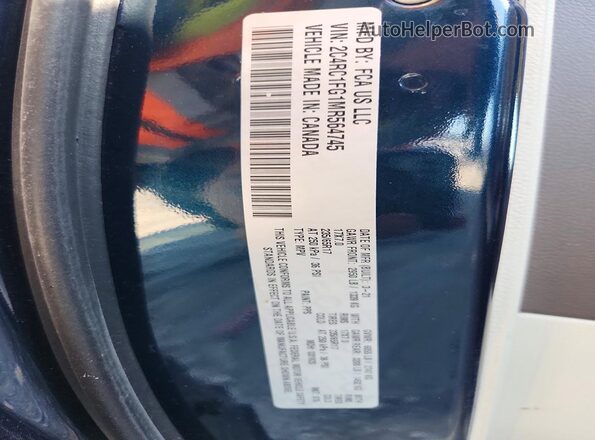 2C4RC1FG1MR564745 2021 CHRYSLER PACIFICA Синий Панорамный вид салона 360°