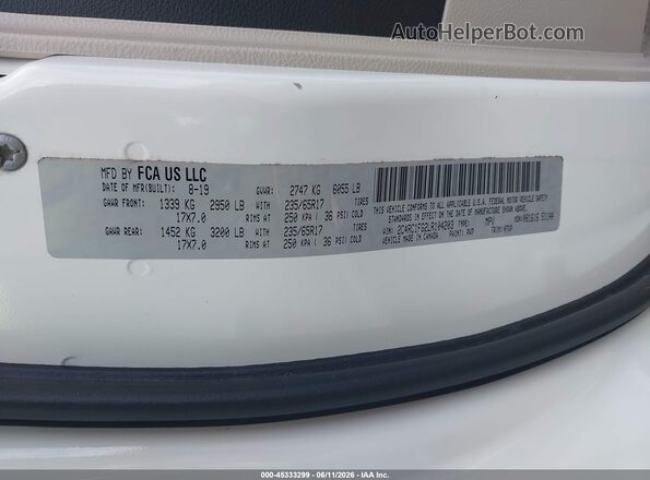2C4RC1FG2LR104203 2020 CHRYSLER PACIFICA White Вид підкапотного простору